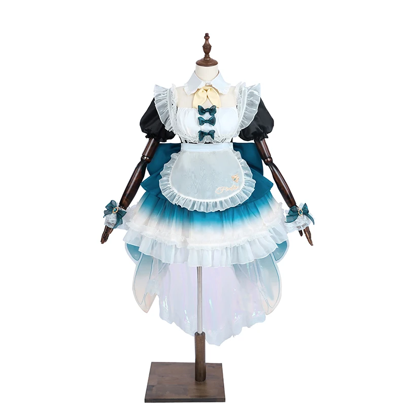 Rolecos jogo honkai estrela ferroviário firefly cosplay traje firefly lolita vestido de empregada roupa feminina festa de halloween cosplay conjunto completo