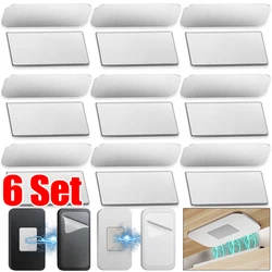 12-2Pcs Magnetic Cabinet Catches Ultra Thin Door Stop Closer with Screw for Closet Cupboard Furniture Invisible Adhesive Drawer
