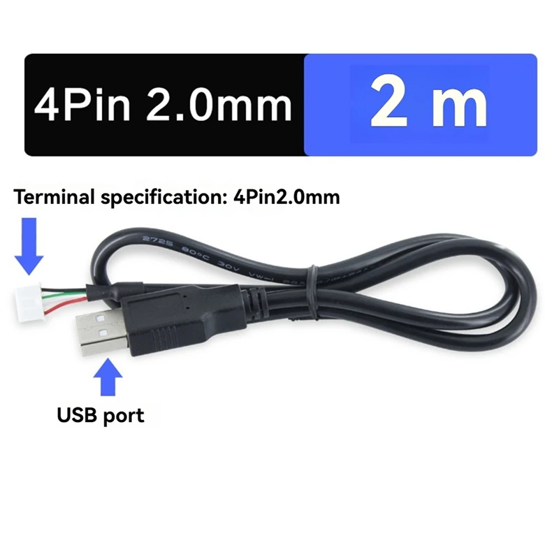 5pcs USB para 4 pinos conjunto de cabo para módulos de câmera módulo de câmera cabo de conexão de dados 4P 2.0Mm