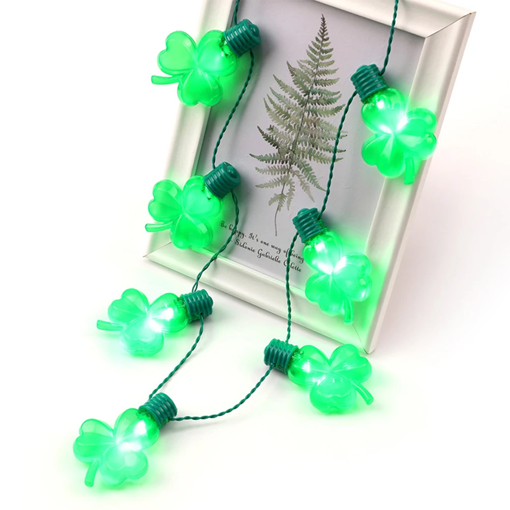 

2 Pcs Luminous Necklace Shamrock Glowing for Festival LED Party Patrick's Day