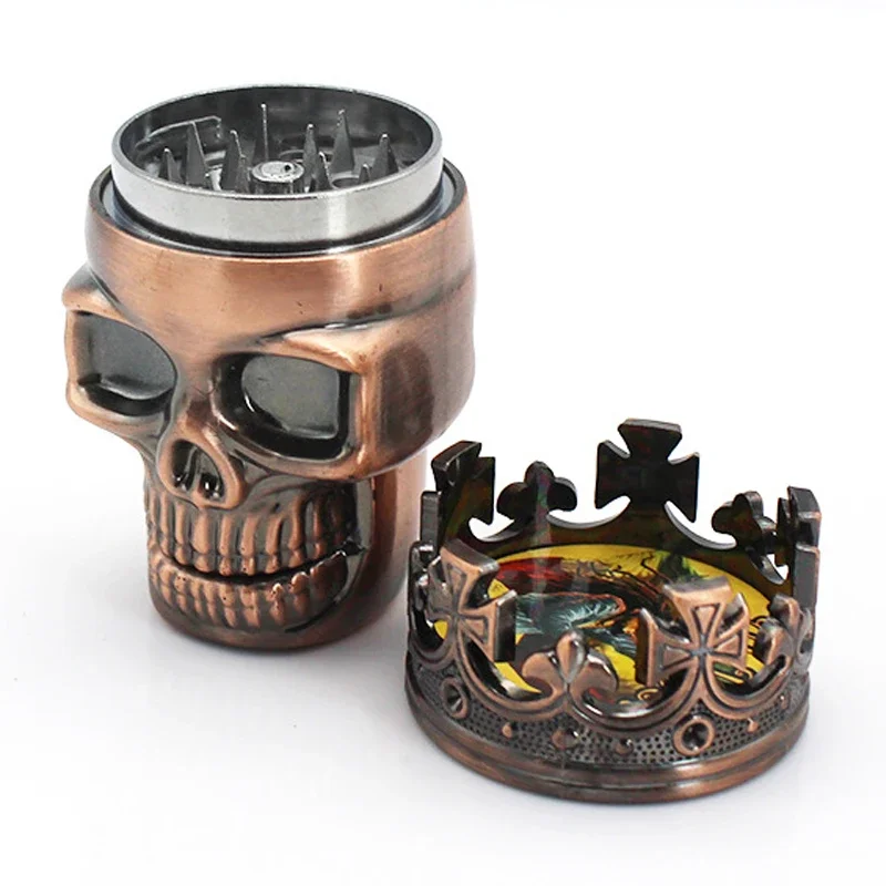 

Classic King Skull Grinder - 3-Layer Plastic Herb & Spice Crusher with Hand Muller