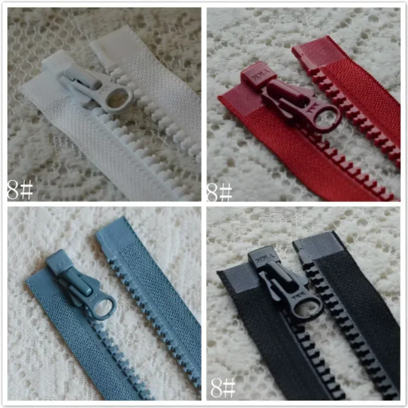 Imagem -03 - Ykk Resina Longo Zipper Jacket Repair Único Open Fastener Acessório de Costura Branco Preto Vermelho Cinza 60 a 75cm Pcs por Lote