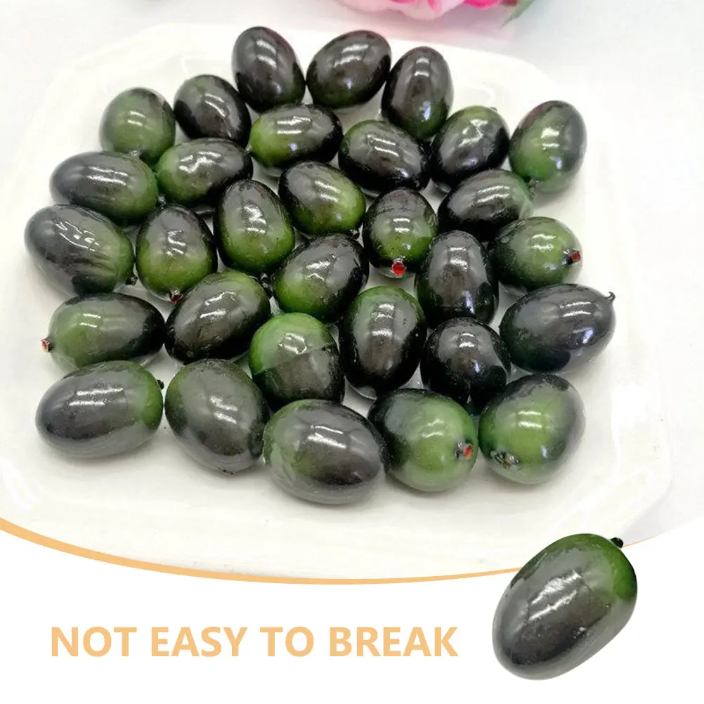 

30 Pcs Fruits Decoration Lifelike Fake Olives Home Kitchen Props Photo Fruit Olive Decorations Baskets Centerpieces