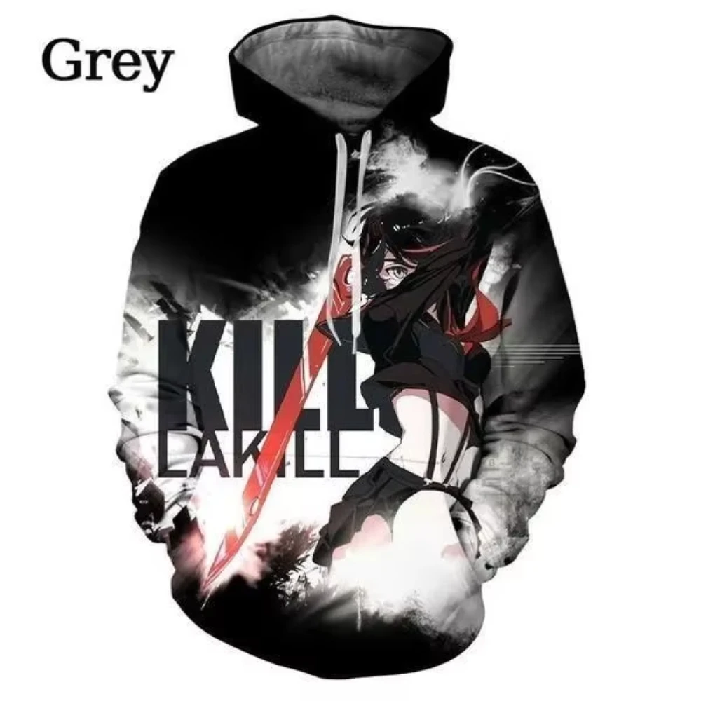 Popular Anime KILL la KILL 3D Print Men's Hoodie Casual Long Sleeves Oversized Outdoor Pullover Sweatshirt Kids Unisex Clothing