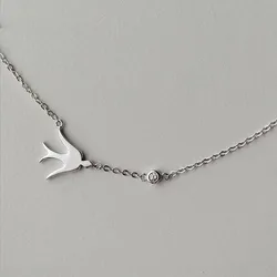 New Fresh Cute Swallow 925 Sterling Silver Jewelry Popular Animal Exquisite Pendant Necklaces XL120