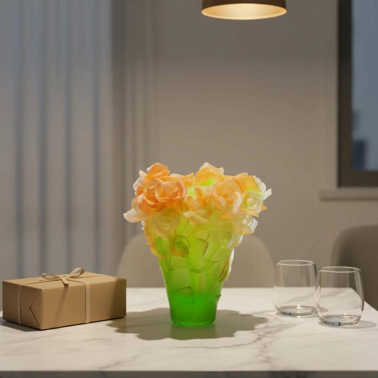 

Pink Floral Vase Statement Piece Floral Vase Home Decor Easy to Clean House Decoration Waterproof for Living Room