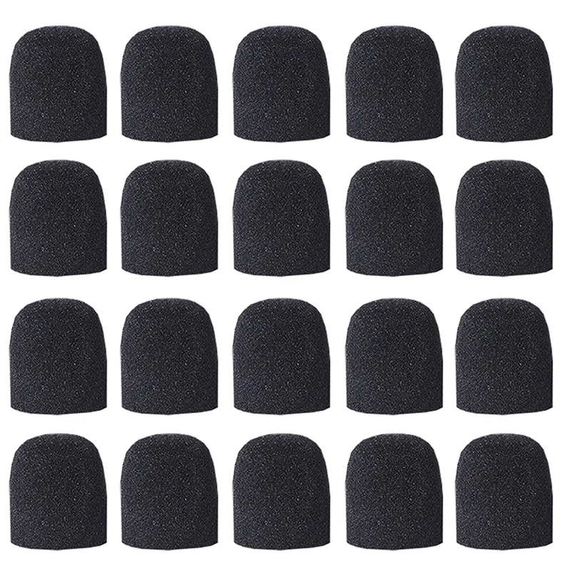 20Pack Black Foam Microphone Windscreen Mic Foam Covers Handheld Microphone Windscreen For Karaoke KTV Recording Studio