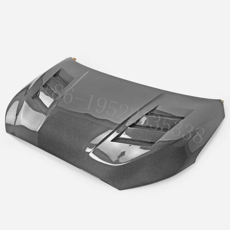 for Hyundai New  2018-2019  Veloster 2nd Gen (JS) -Type Front Hood Mesh HoneyComb Carbon Material Lightweight Bolt-On Black