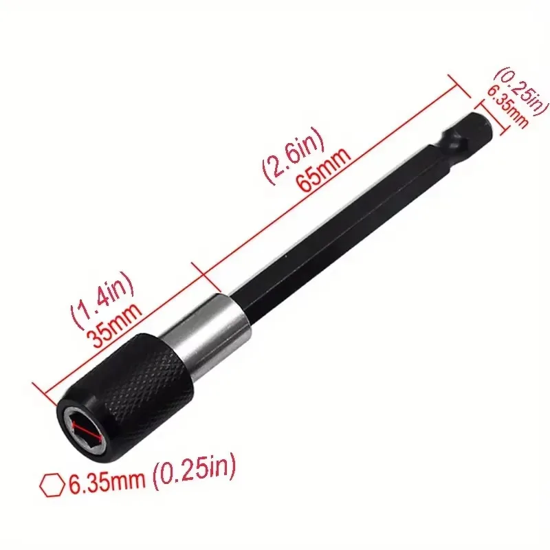 3PCS 60/100/150mm Extension Rod 1/4 Inch Quick Hex Shank Release Magnetic Electric Screwdriver Extension Bit Holder