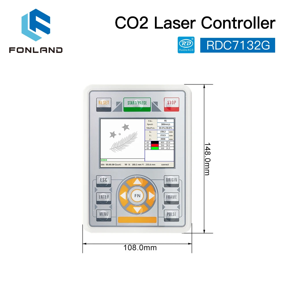 FONLAND Ruida RDC7132G CO2 Laser Controller CNC System Laser Control Panel for CO2 Laser Engraving Cutting Machine