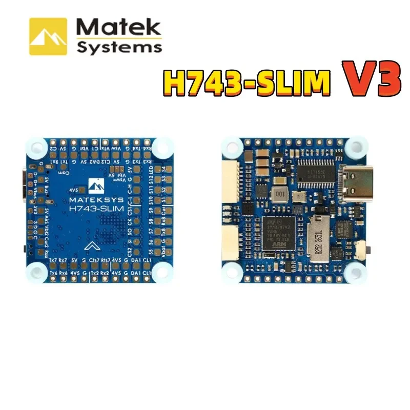 

Matek H743 SLIM V3 STM32H743VIT6 BEC ICM20602 Baro Blackbox 2-8S F7 Flight Controller 30.5x30.5mm for FPV DJI RC Drones