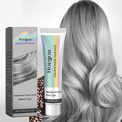 Gray Color Hair Dye Cream Unisex Smoky Silver Punk Style Light Color Metallic Permanent Nourish Natural Trendy Beauty Hair Care