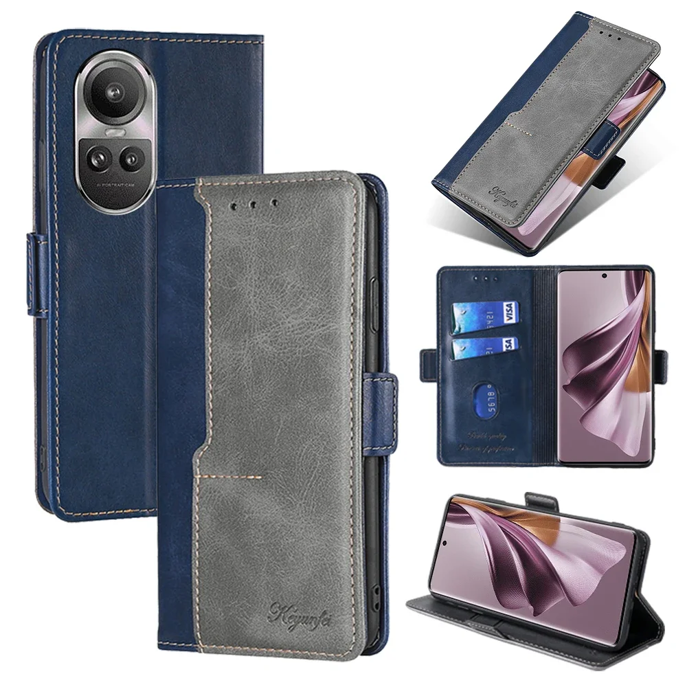 For OPPO Reno 10 Pro Wallet Case Magnetic Leather Case for OPPO Reno 10 9 8 7 6 Pro Plus Lite SE 8Z 7Z Flip Case with Card Slots