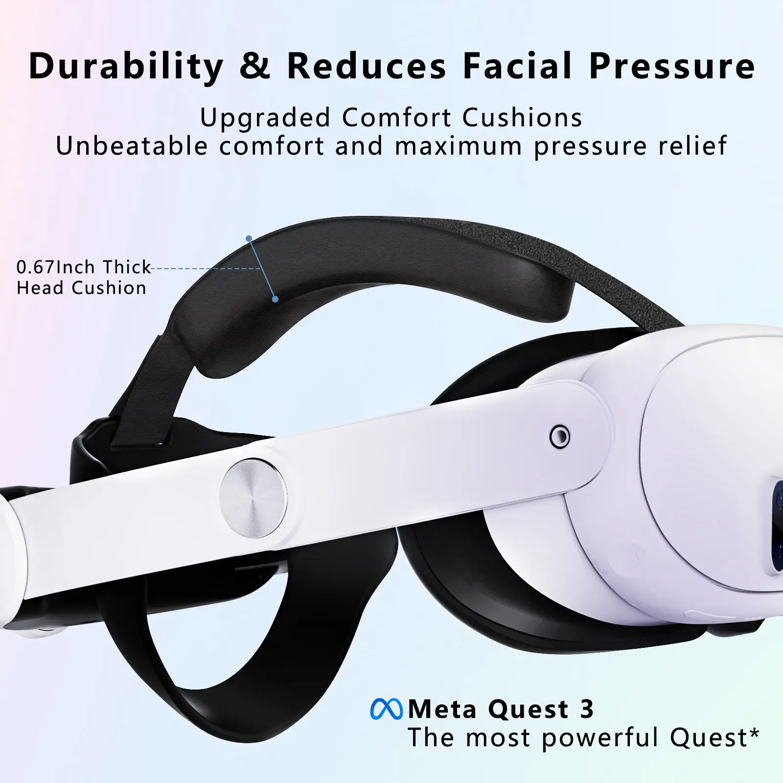 Adjustable Head Strap for Meta Quest 3 Upgrades Pu Elite Headband Alternative Head Strap for Oculus Quest 3 Vr Accessories