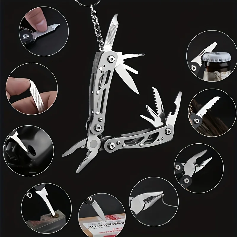 Multitool with Safety Locking, Stainless Steel Multitool Pliers Pocket Knife, Specially Bottle Opener, Screwdriver with Nylon Sh image 6