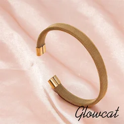 GLOWCAT C forma elegante gioielli da polso per donna uomo accessori oro/argento colore bracciale in acciaio inossidabile braccialetti Pulseras regalo