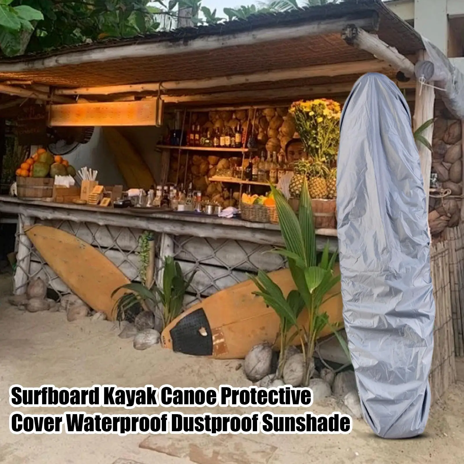 

Чехол для доски для серфинга, устойчивый к ультрафиолетовому излучению, противоскользящий пылезащитный чехол для каяка для катания на лодках, кемпинга, пляжа, доски для серфинга на открытом воздухе