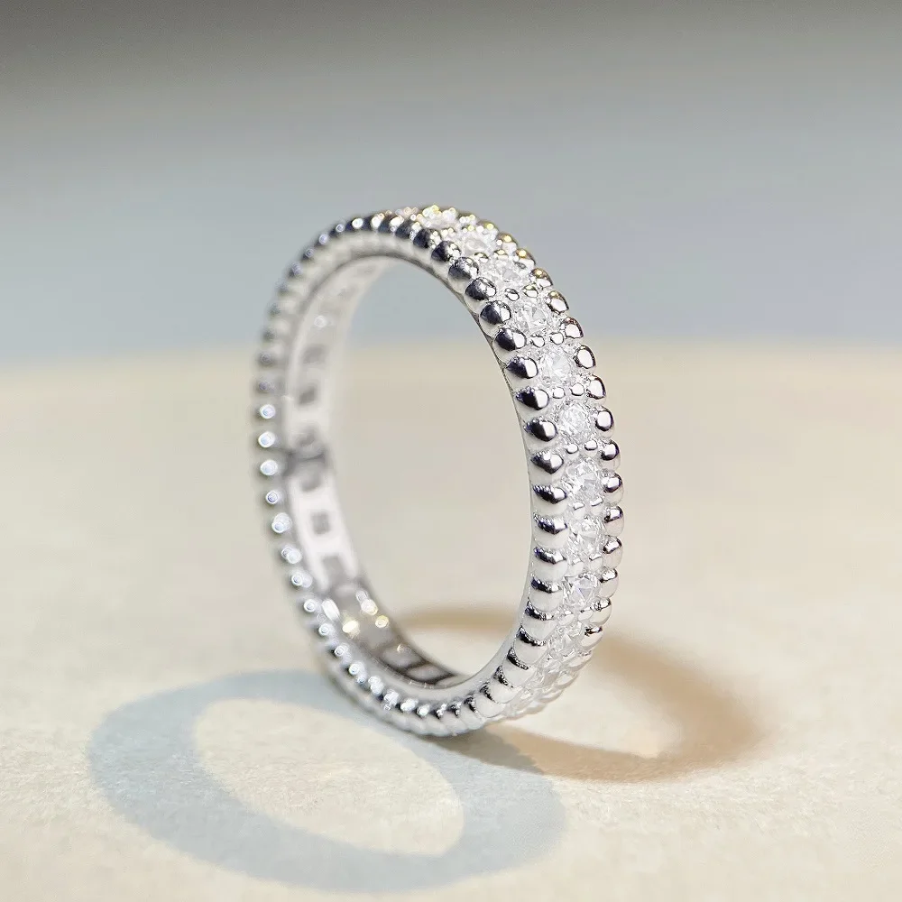 

Mylux Jewelry Luxury Women's Ring in PT950 Solid Platinum White Gold, Boasting a Full Diamond Design