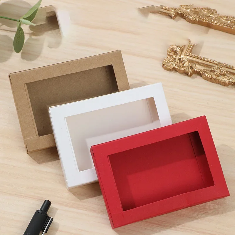 50pcs/lot 300g Kraft Paper Envelopes, Used for DIY Postcard/Card/Photo Storage, Wedding Invitations Gift Packaging Window Bag