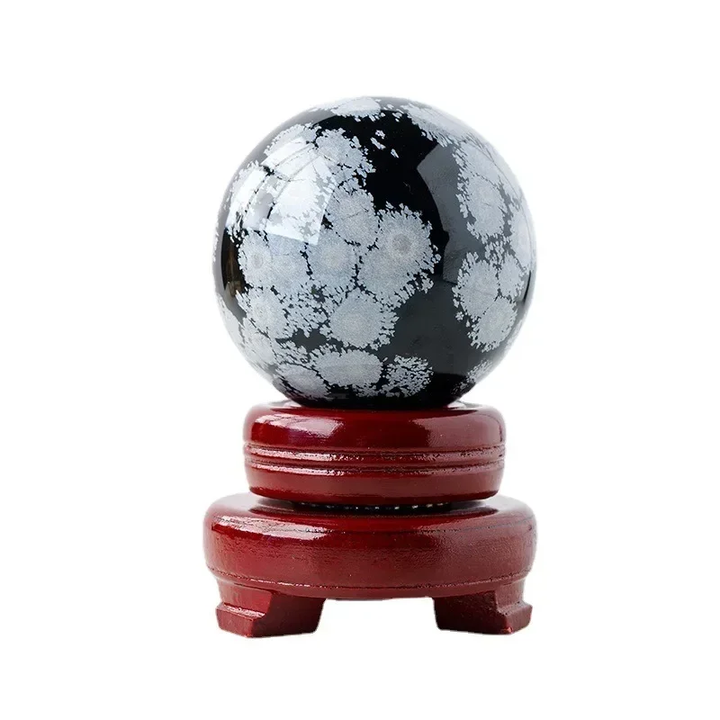 

1pcs Natural Black Snow Stone Ball Hand Polished Crystal Energy Healing Home Office Decoration Craft Gifts Feng Shui Ornaments