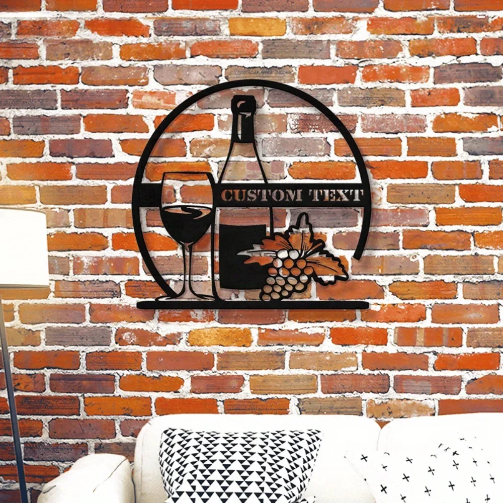 

Personalized Hanging Ornament Wine and Grape Art Tailored for Both Contemporary Bars and Farmhouse Kitchen Custom Sign Wall