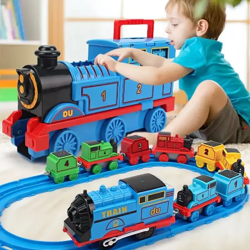 Electric little train track Set Inertial Alloy Musical Slide 2 Boys Kids toy car 3-6 years old puzzle