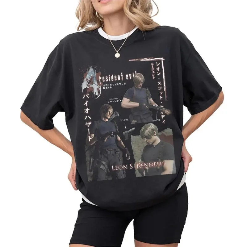 Leon Kennedy Shirt, Retro Resident Evil Requiem T-shirt, Unisex All Season Casual T-shirt