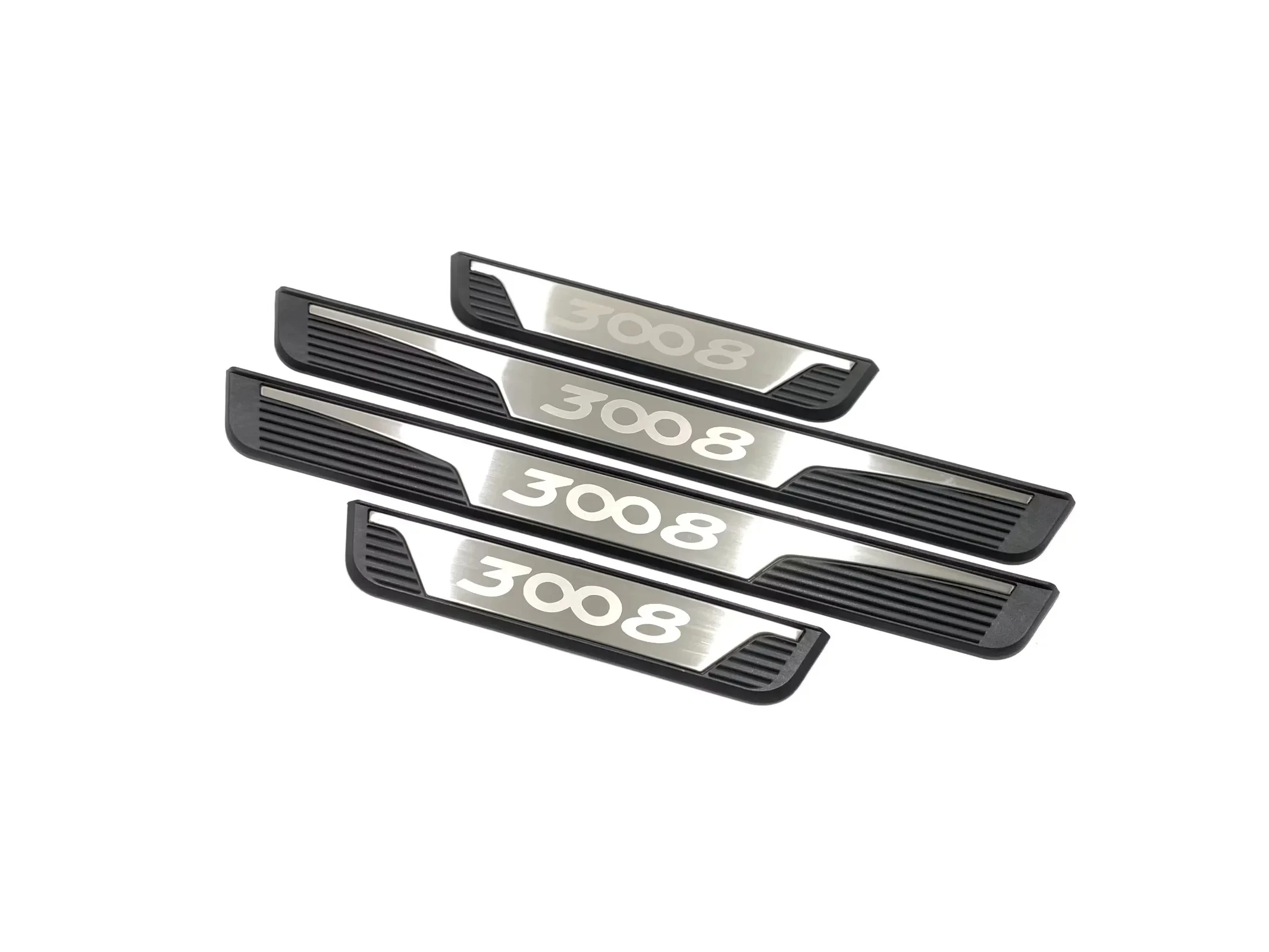 For Peugeot 2008 3008 3008gt 5008 2017-2026 Door Sill 3d Protector Pedal Shell Scuff Plate Sticker Trims Car Auto Parts Supplies