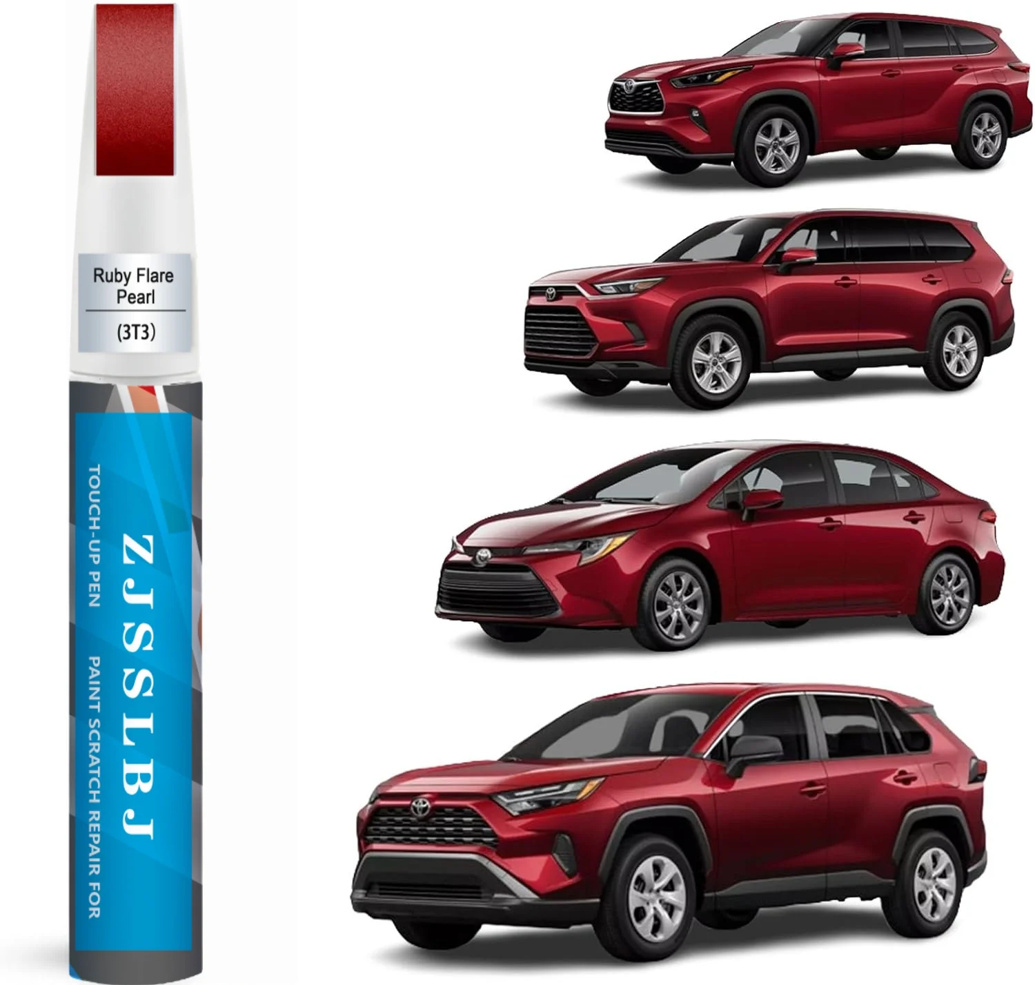 

Car Touch Up Paint(Ruby Flare Pearl(3T3(Include 2YD))) for Toyota, Car Paint Scratch Repair Kit, Quick & Easy Solution to Repair