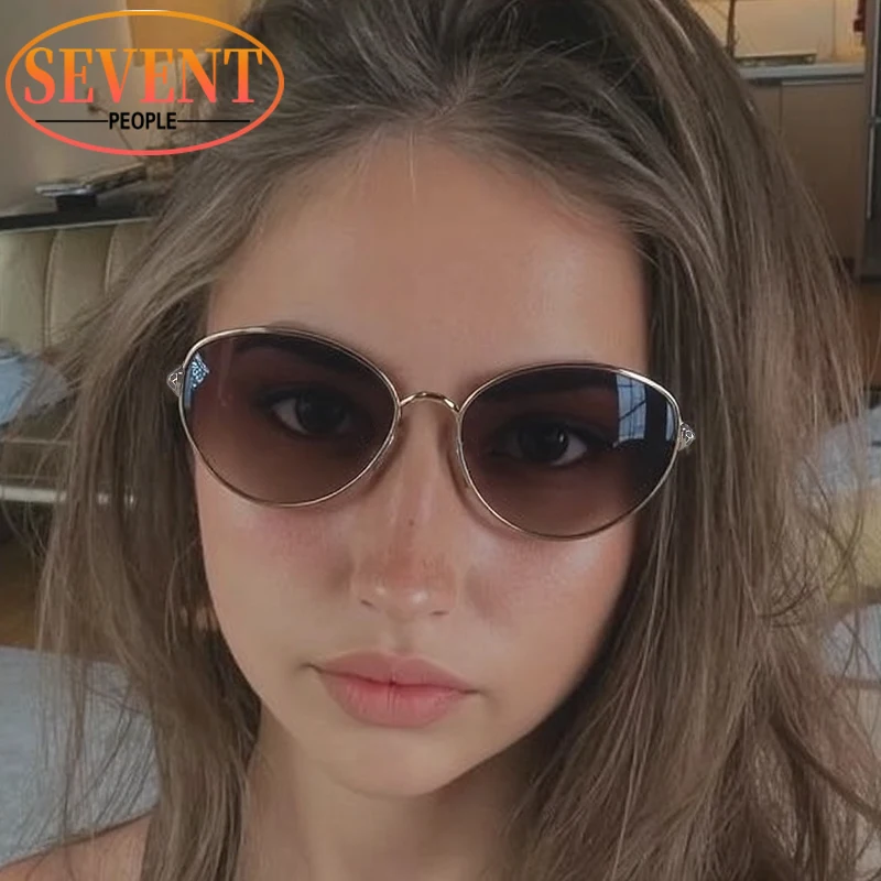

Small Frame Oval Punk Sunglasses Women 2025 Luxury Brand Fashion Metal Leopard Sun Glasses Vintage Outdoor Shades For Ladies
