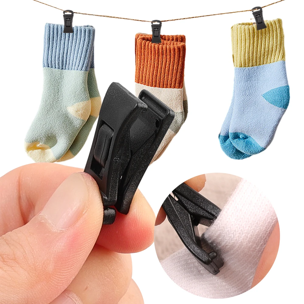 1/20PCS Sock Clips for Laundry Portable Strong Clothes Pins Multifunctional Clip Traceless Washing Socks Hanger Drying Rack Hook