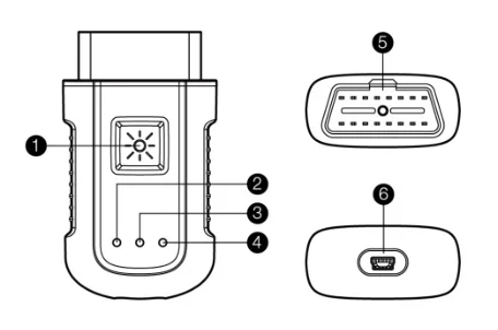 for MS906BT MK906BT/ MK908P/ Elite/ MS908 Wireless Diagnostic Interface Autel Maxisys VCI100 DLC Bluetooth MaxiVCI V100