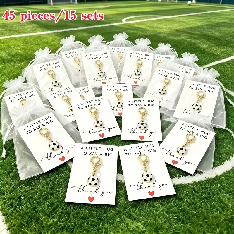 

45-piece soccer keychain set, perfect for team gifts, party favors, and soccer clubs