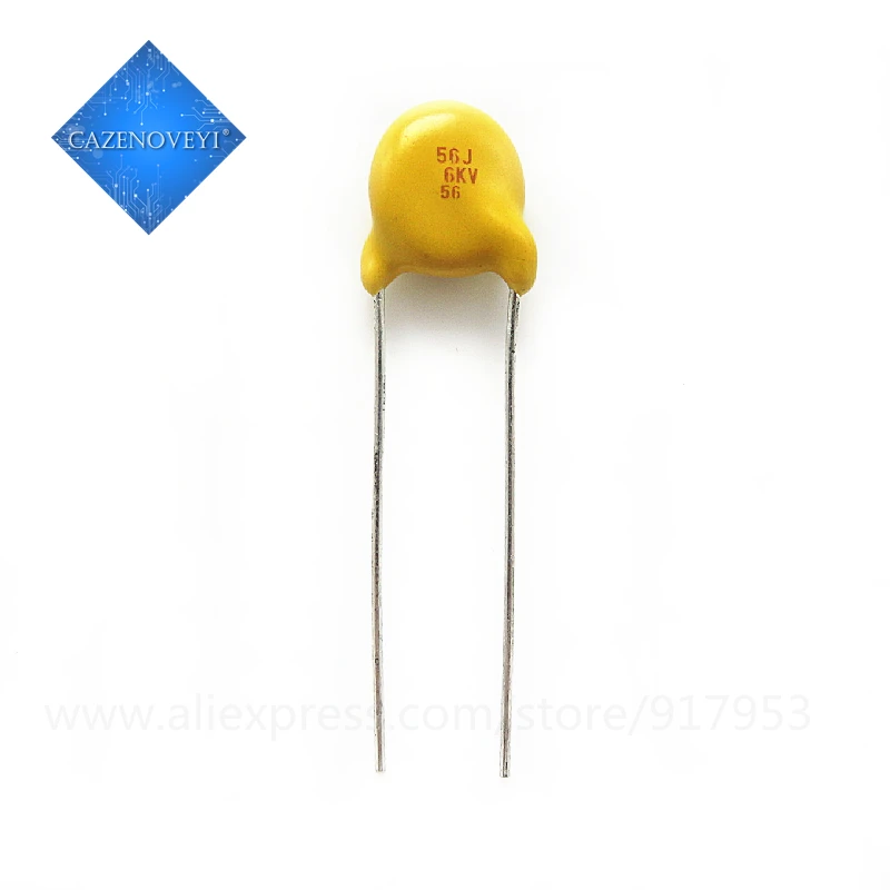 20pcs/lot High-voltage ceramic capacitors 6KV 56P 56J 56J 6KV In Stock