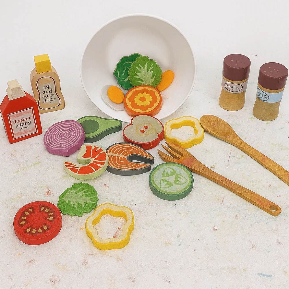 Wooden Pretend Play Kitchen Play House Role Play Simulation Fruit Vegetable Set Simulation Food Cognitive