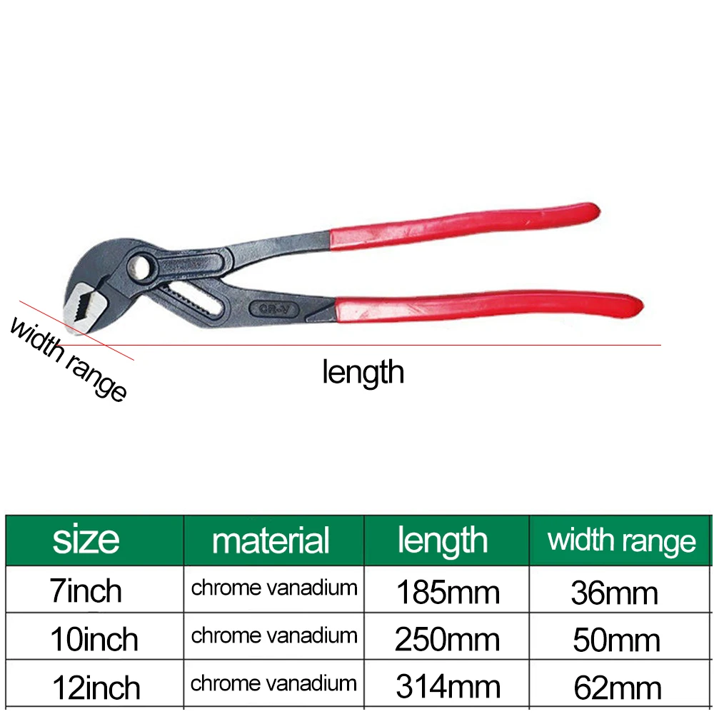 Multi-function Water Pump Pliers adjustable opening pipe pliers Universal Wrench Grip Pipe Pliers Plumber manual repair tool