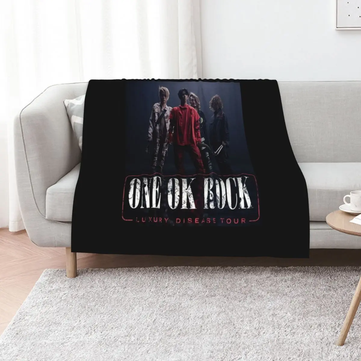 one ok rock Classic Throw Blanket Travel Flannel Fabric For Sofa Thin Soft Plaid valentine gift ideas Furrys Blankets