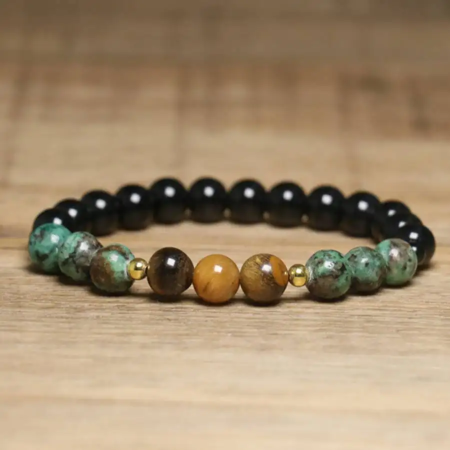 

Handmade African turquoise beads bracelet,men's cuff button,Ramadan prayer bead,women's meditation,holiday gift,daily wear