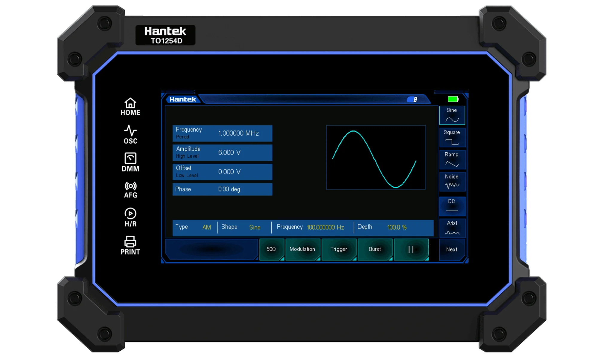 Multi-function Full Touch Screen TO1254D 250MHz Bandwidth 1G Sa/s Sampling Rate 8M Storage Depth  Tablet Digital Oscilloscope