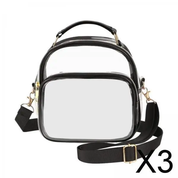 

3x Clear Sling Bag Crossbody Bag Daypack Cute PVC Bag Clear Backpack Stadium Approved Bag for Travel Men Festival