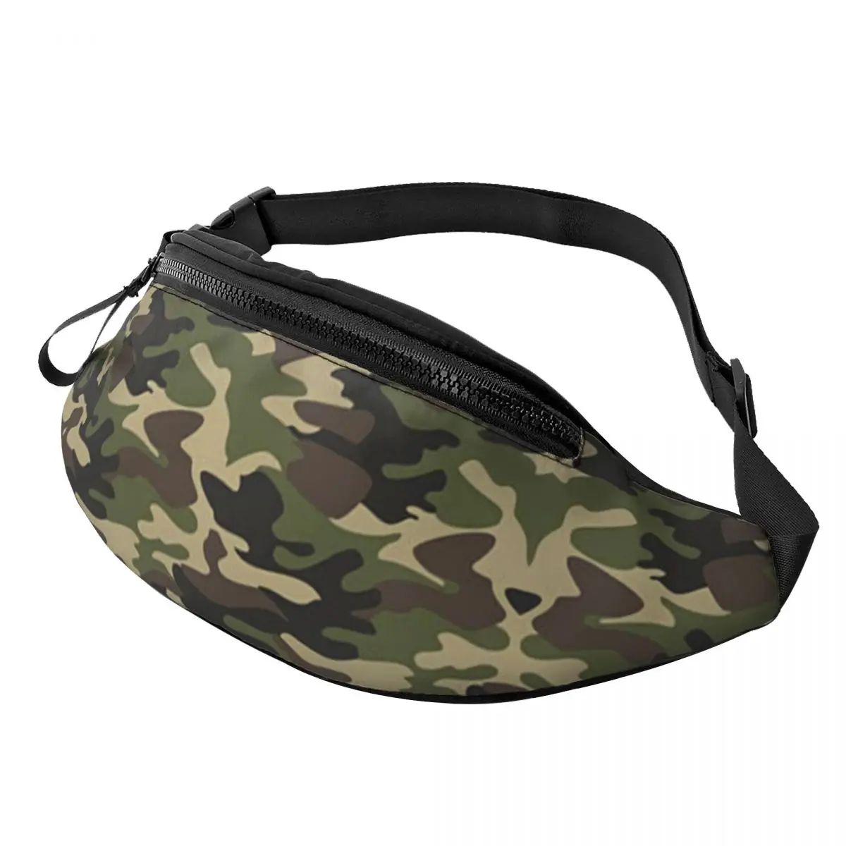 Leger Camouflage Fanny Pack Vrouwen Mannen Custom Militaire Tactische Crossbody Heuptas Voor Fietsen Camping Telefoon Geld Pouch