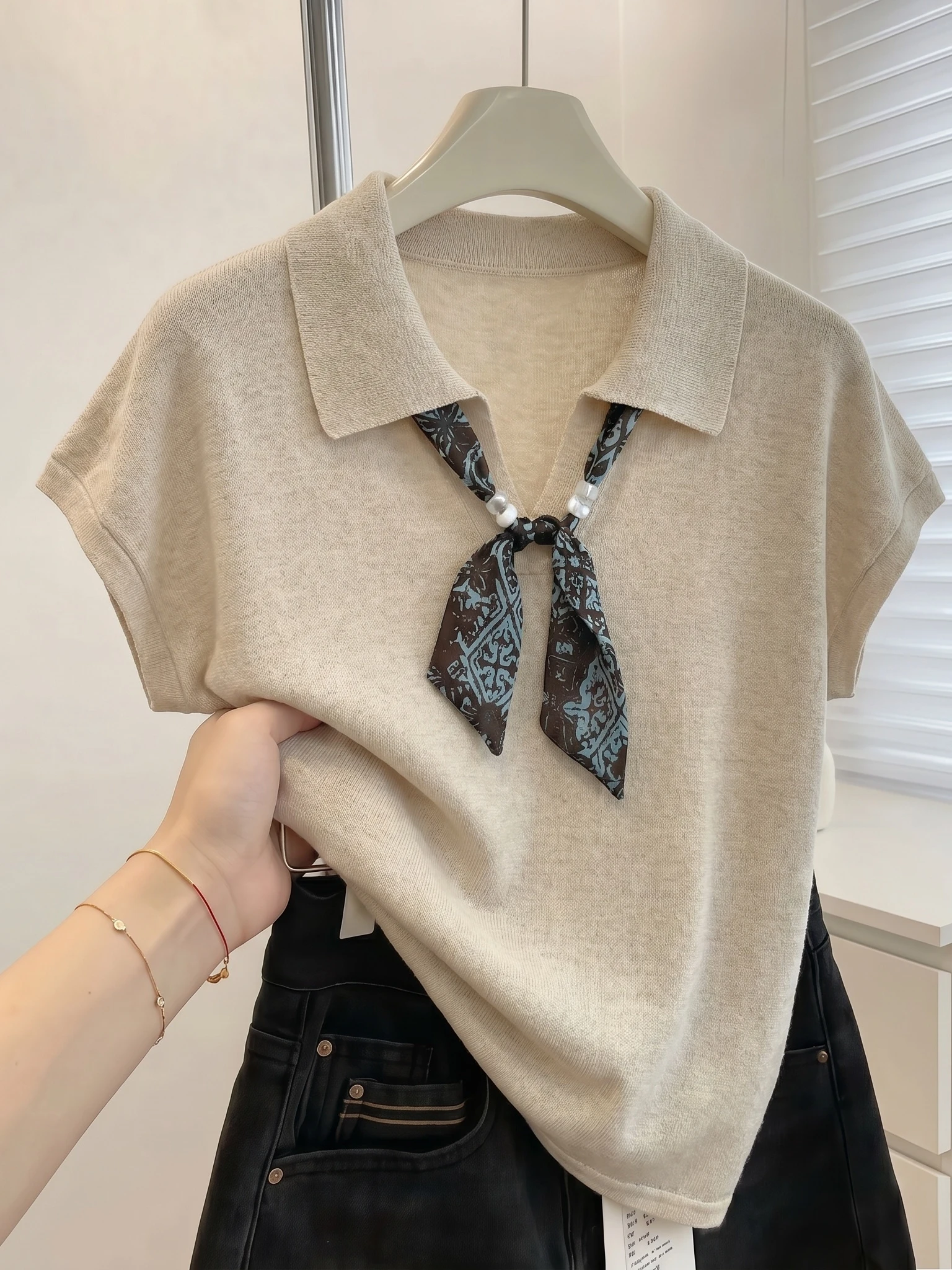 Silk Neck Scarf - Camiseta de manga corta para mujer,
