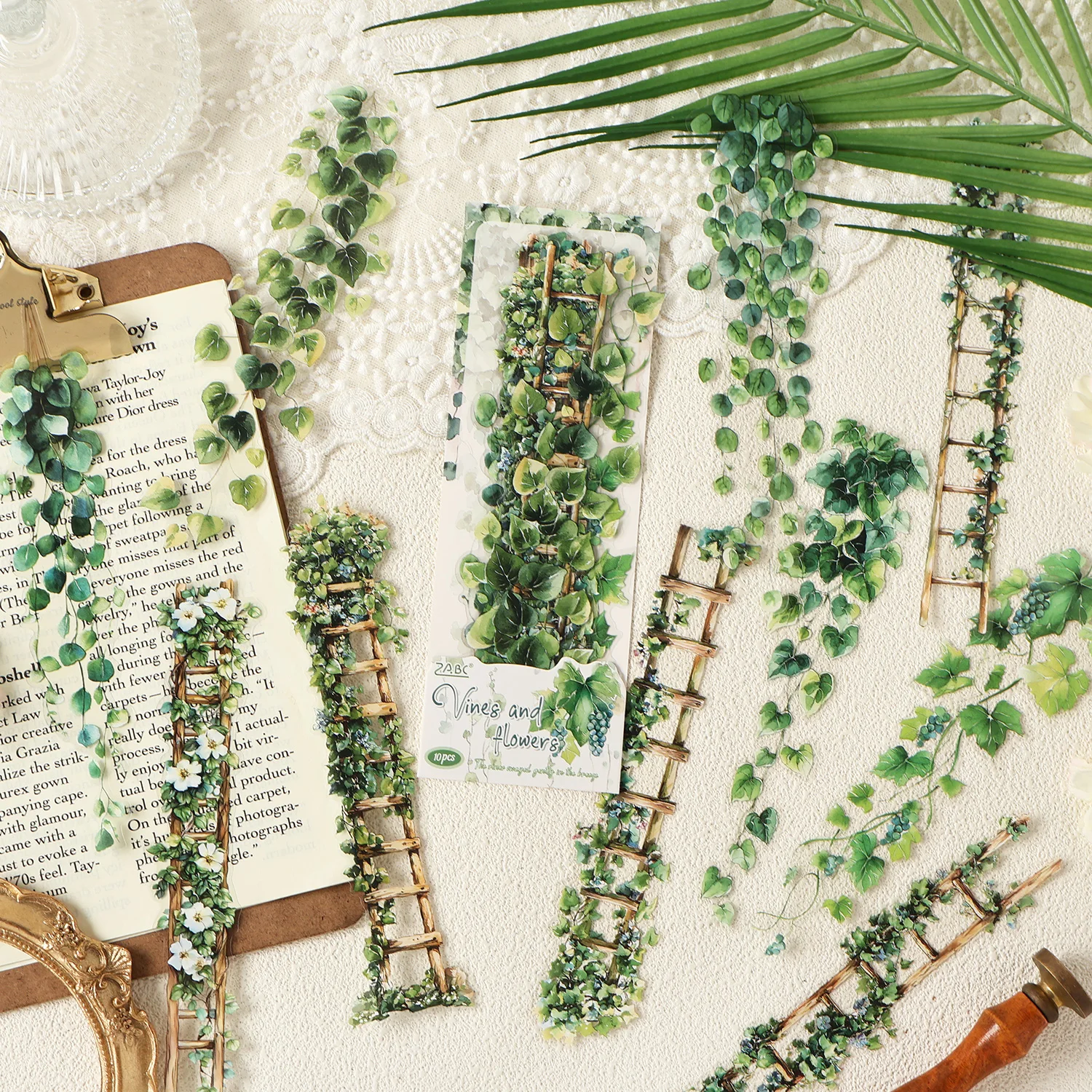 10 szt. Naklejek PET w stylu vintage z motywem róż do dziennika, scrapbookingu, estetycznego pamiętnika, dekoracji, artykułów szkolnych i artykułów papierniczych