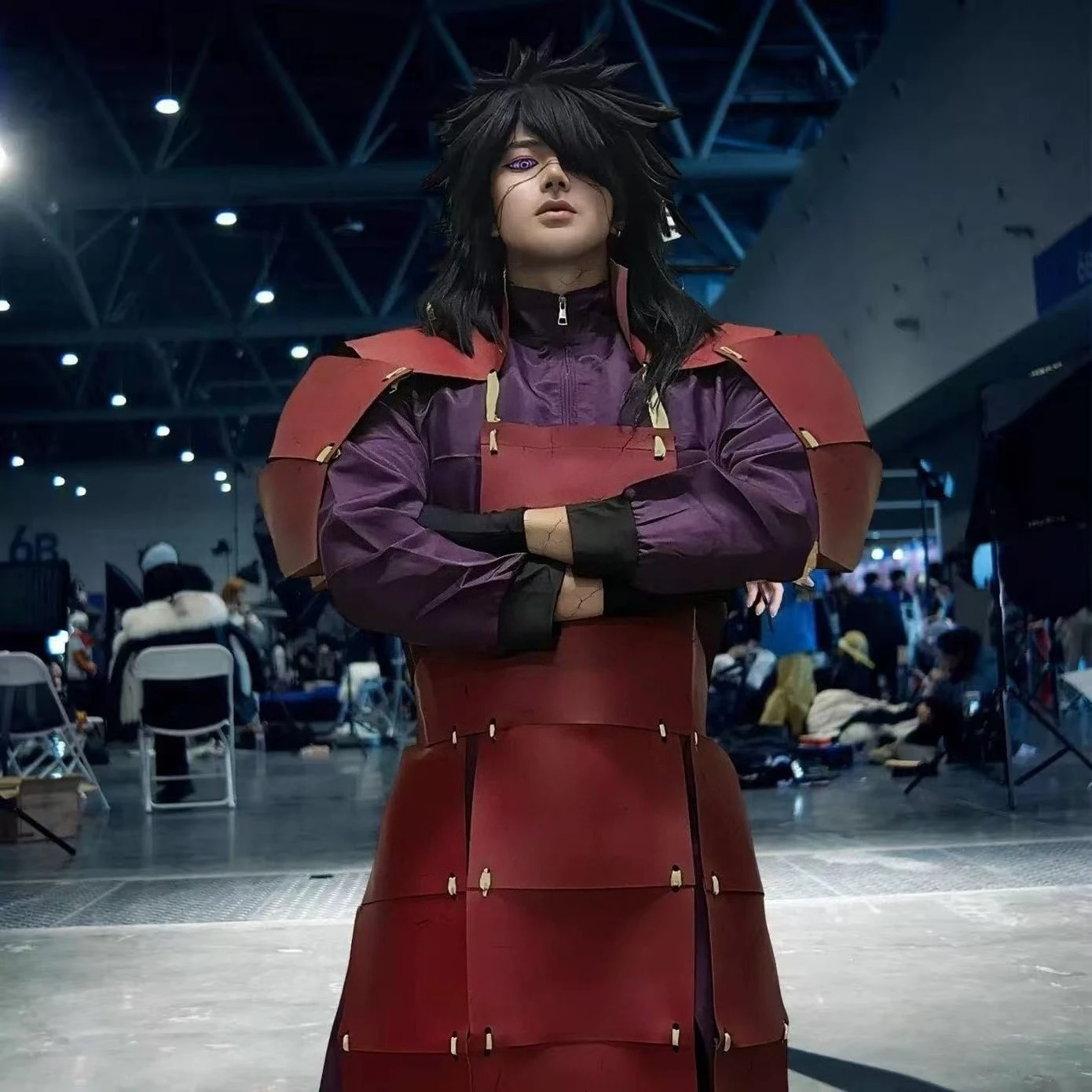 

Anime Uchiha Madara Cosplay Costume Top Pants Outfit Red PU Vest Coat Armor Robe Pants Combat Uniform Halloween Carnival Suit