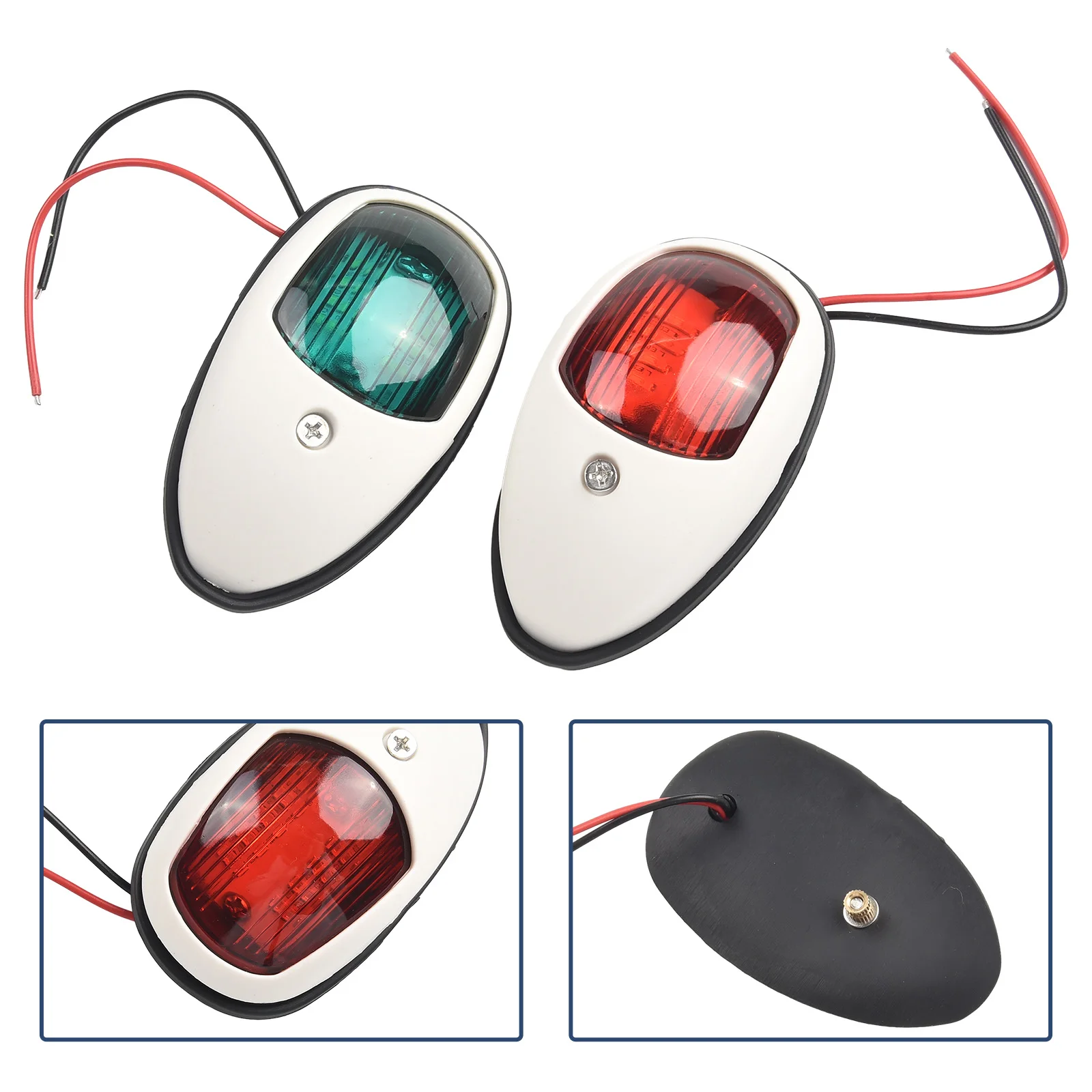 High Quality Practical Signal Light Navigation Light Vehicle 180G 1Pair ABS+LED Accessories DC10V-30V Red & Green