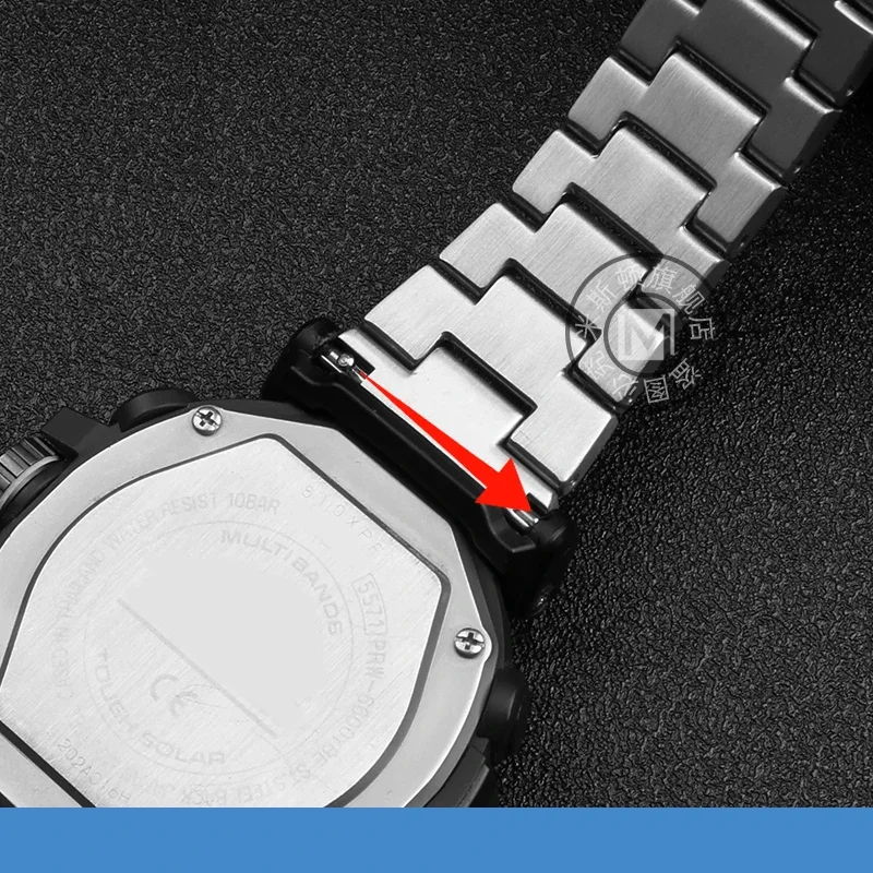 23 مللي متر 24 مللي متر حزام ساعة من الفولاذ الناعم لساعة كاسيو PROTREK PRG-600 \ 650 PRG-6600 / 30 / 50 / 60 / 70 سوار معصم معدل