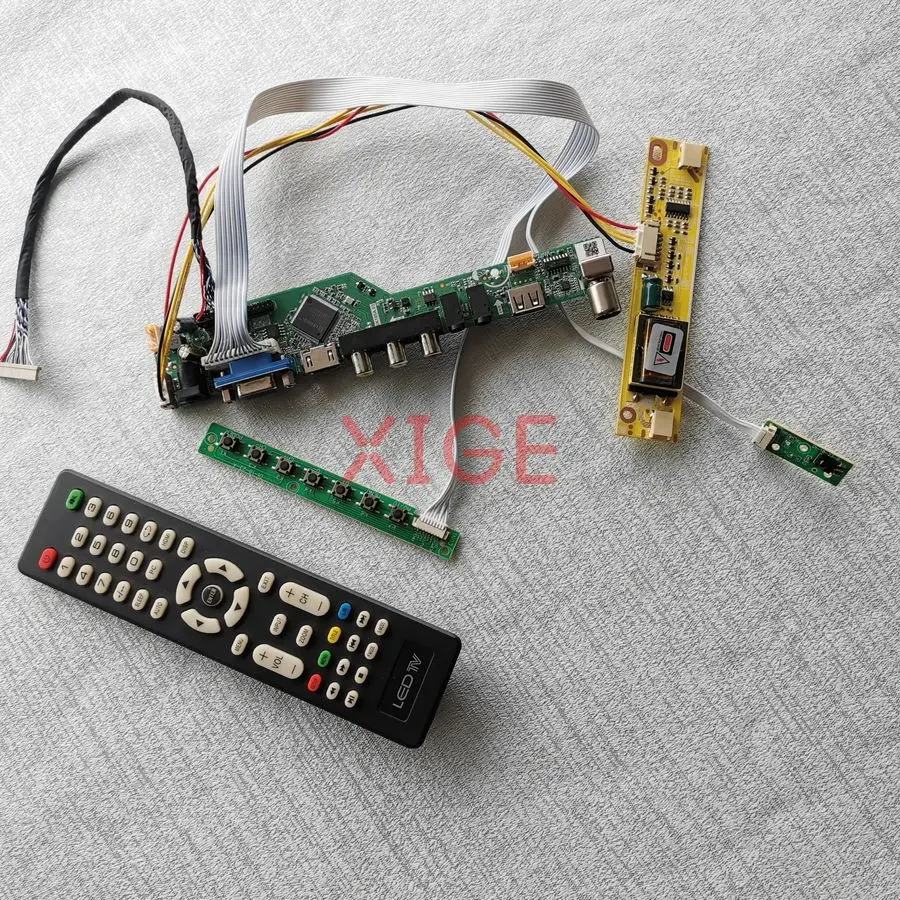 

Screen Drive Controller Board Fit M150X5 G150X1 MT150XN03 HT150X02 1024x768 1024*768 USB+AV+VGA+HDMI 2-CCFL 20 Pins LVDS DIY Kit
