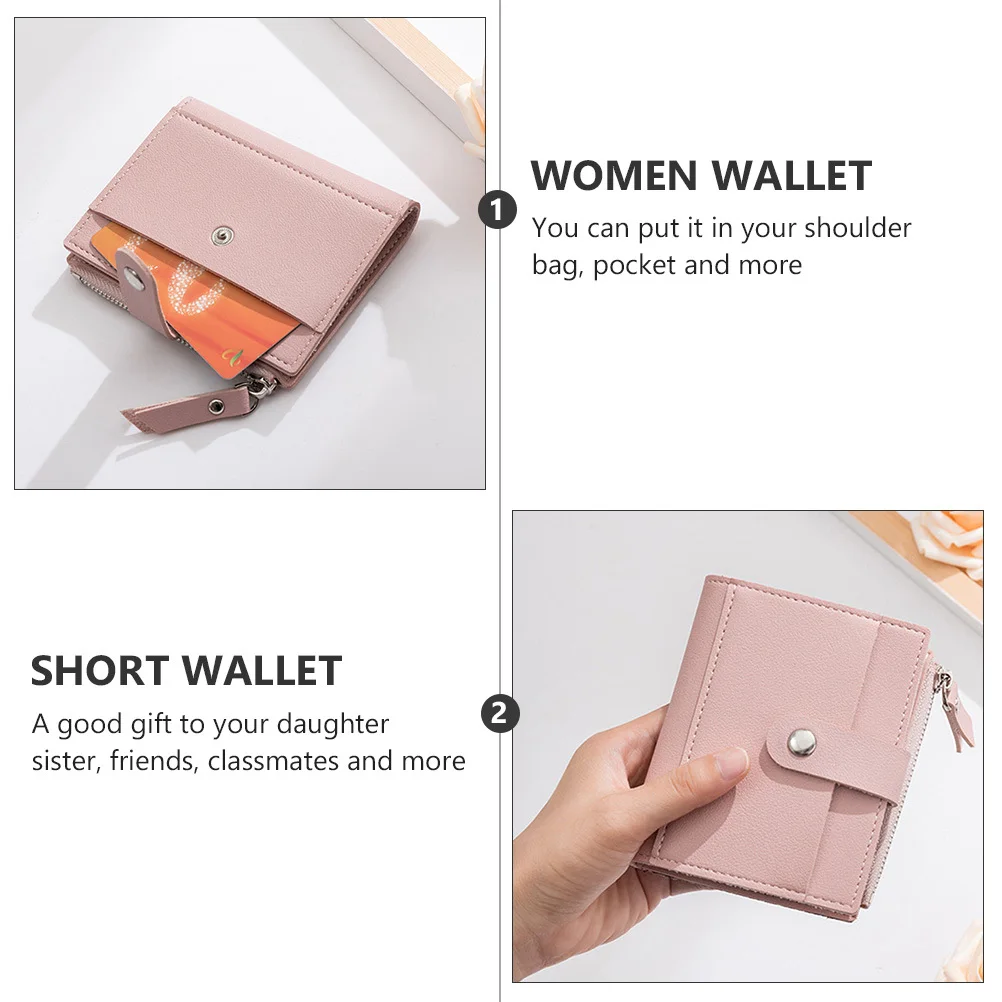 

1Pcs Short Wallet Women PU Multifunctional Coin Purse Large Capacity Card Holder Small Lightweight Wallet for Party Gift
