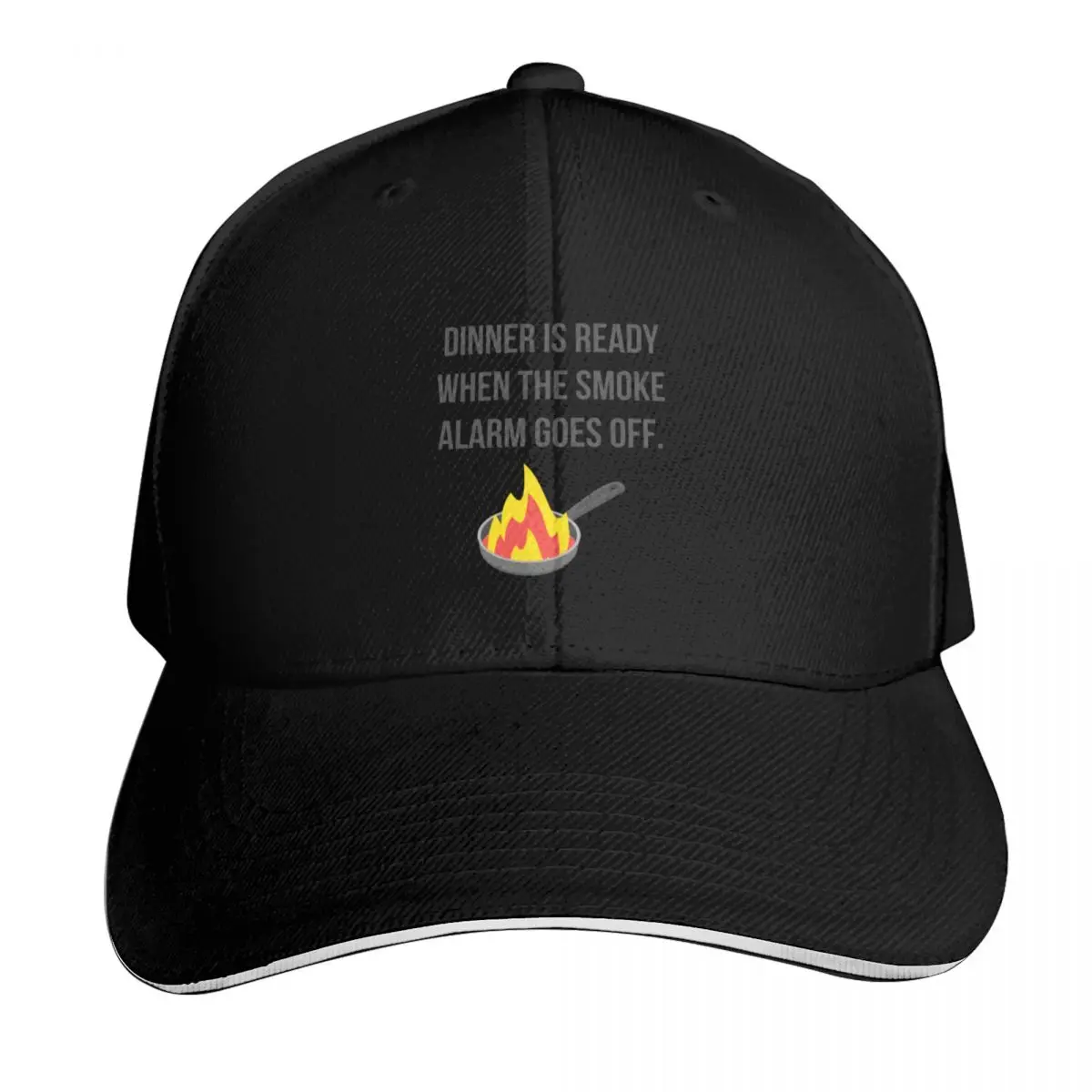 Dinner is Ready When the Smoke Alarm Goes Off Baseball Cap Strapback Dad Hat Six Panel Structured Crown Sun Protection UPF 50+