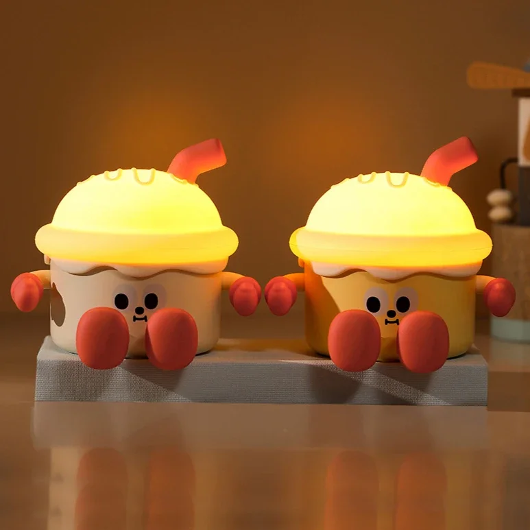 Ricarica USB in Silicone con luce notturna per gelato creativa e personalizzata con tre livelli di luminosità luce per il sonno dei bambini